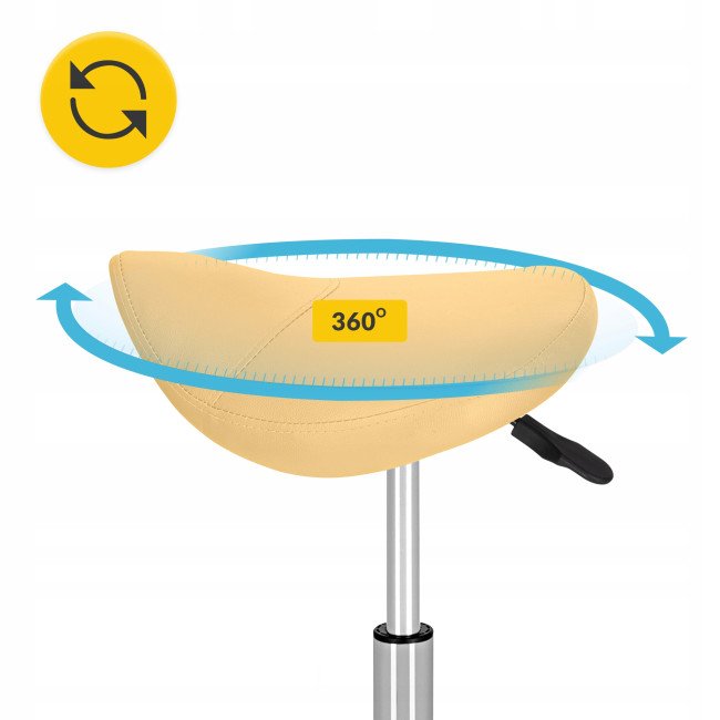 Стілець для майстра 4FIZJO Ergo регульований, без спинки, на коліщатах Beige (P-5907739319623)