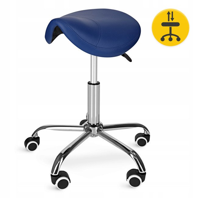 Стілець для майстра 4FIZJO Ergo регульований, без спинки, на коліщатах Blue (P-5907739319616)