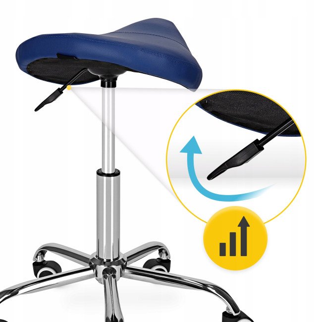 Стілець для майстра 4FIZJO Ergo регульований, без спинки, на коліщатах Blue (P-5907739319616)