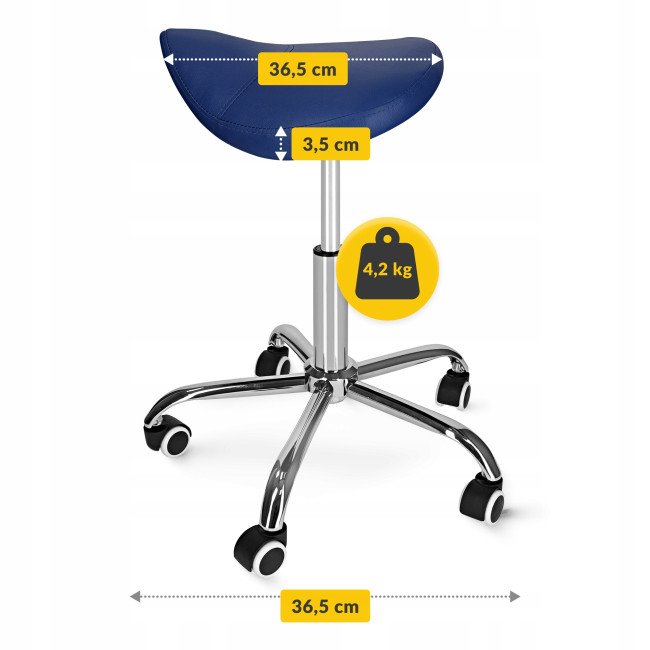 Стілець для майстра 4FIZJO Ergo регульований, без спинки, на коліщатах Blue (P-5907739319616)