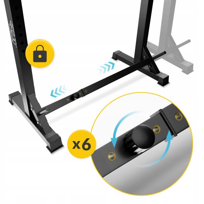 Стійки під штангу 4FIZJO Pro регульовані, зі страховкою Black (P-5905973402668)