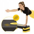 Степ-платформа 3-ступінчаста 4FIZJO 69 х 28 х 10-15-20 см Black/Yellow (P-5907739311436)
