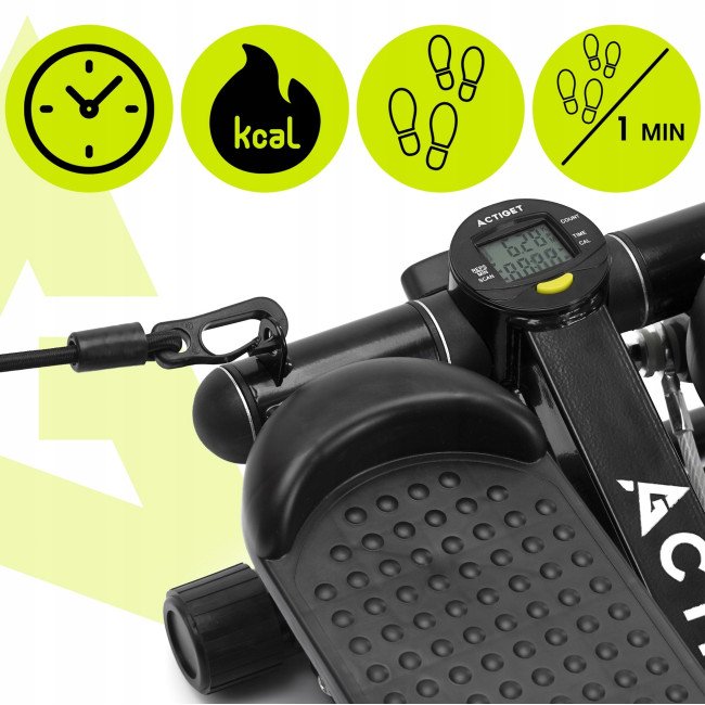 Степер (міні-степер) Actiget Actistep з еспандерами ACT0173 Black