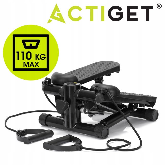 Степер (міні-степер) Actiget Actistep з еспандерами ACT0173 Black