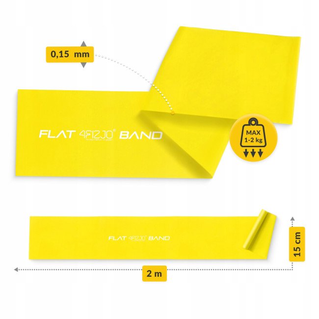 Стрічка-еспандер для спорту та реабілітації 4FIZJO Flat Band 200 х 15 cм 1-2 кг Yellow (P-5907222931639)