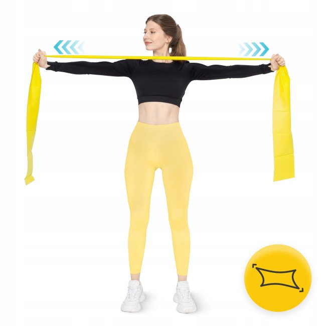 Стрічка-еспандер для спорту та реабілітації 4FIZJO Flat Band 200 х 15 cм 1-2 кг Yellow (P-5907222931639)