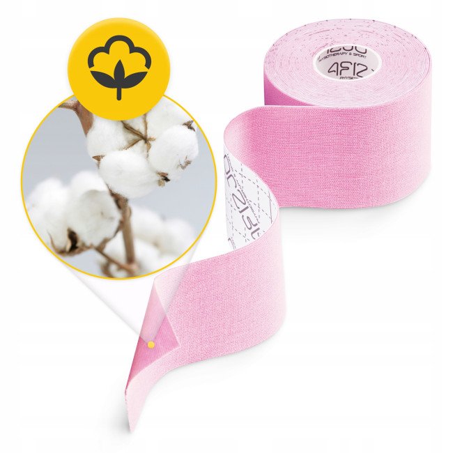 Стрічка кінезіологічна (кінезіо тейп) 4FIZJO 5 см x 5 м Light Pink (P-5907739316028)
