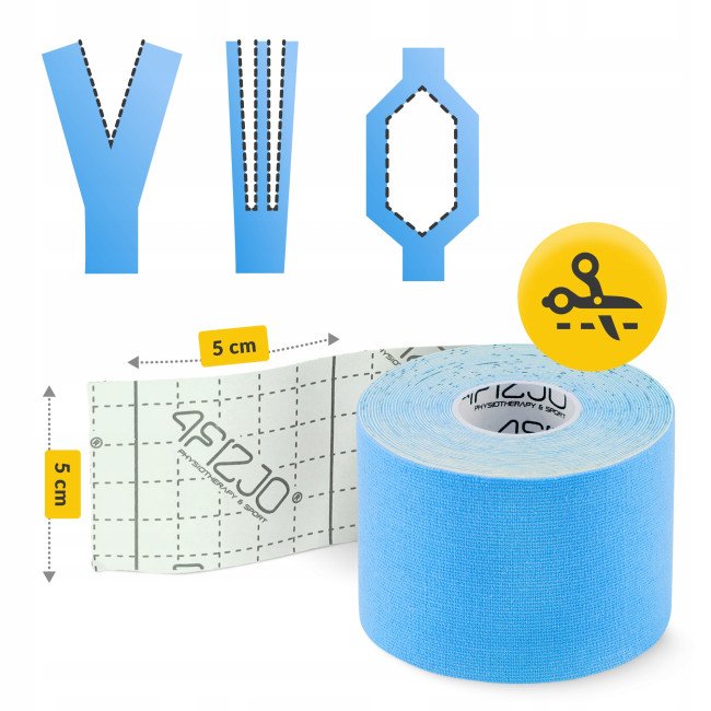 Стрічка кінезіологічна (кінезіо тейп) 4FIZJO 5 см x 5 м Sky Blue (P-5907739315991)
