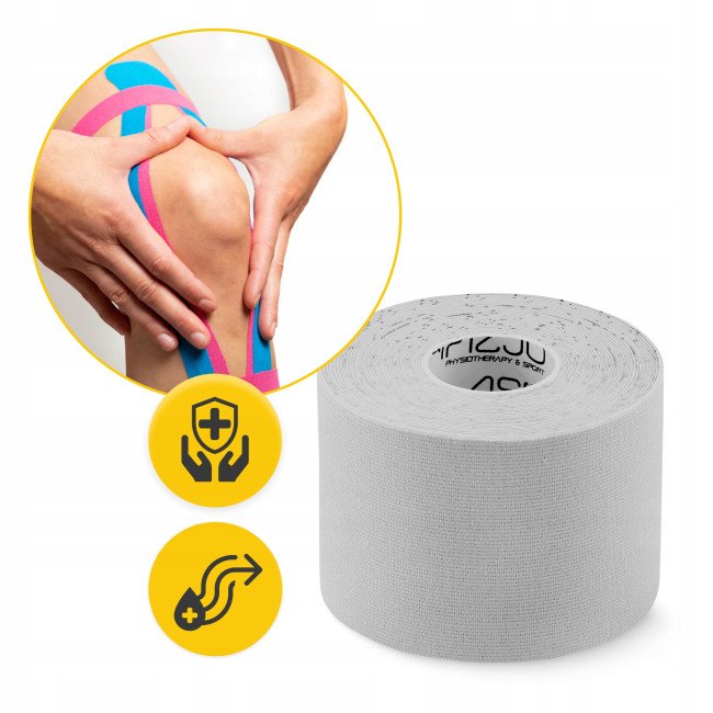 Стрічка кінезіологічна (кінезіо тейп) 4FIZJO 5 см x 5 м White (P-5907739318831)