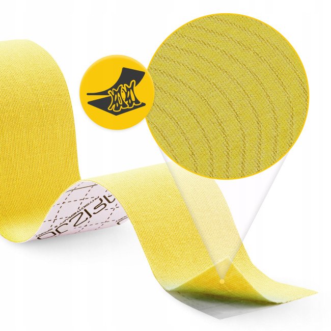Стрічка кінезіологічна (кінезіо тейп) 4FIZJO 5 см x 5 м Yellow (P-5907739318824)