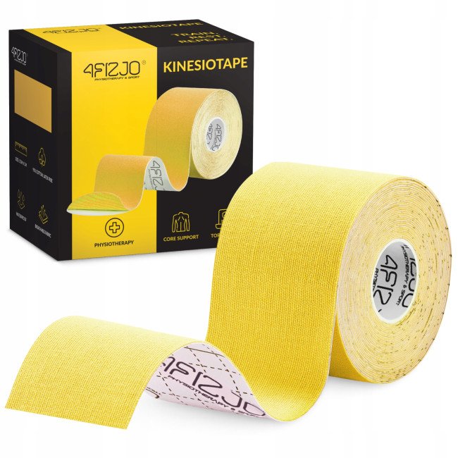 Стрічка кінезіологічна (кінезіо тейп) 4FIZJO 5 см x 5 м Yellow (P-5907739318824)