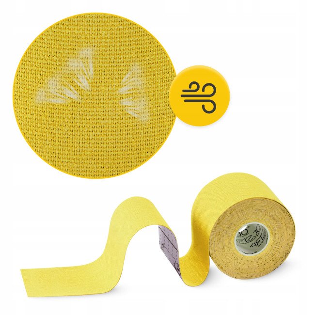 Стрічка кінезіологічна (кінезіо тейп) 4FIZJO 5 см x 5 м Yellow (P-5907739318824)
