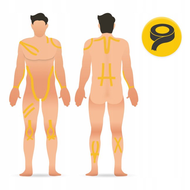 Стрічка кінезіологічна (кінезіо тейп) 4FIZJO 5 см x 5 м Yellow (P-5907739318824)