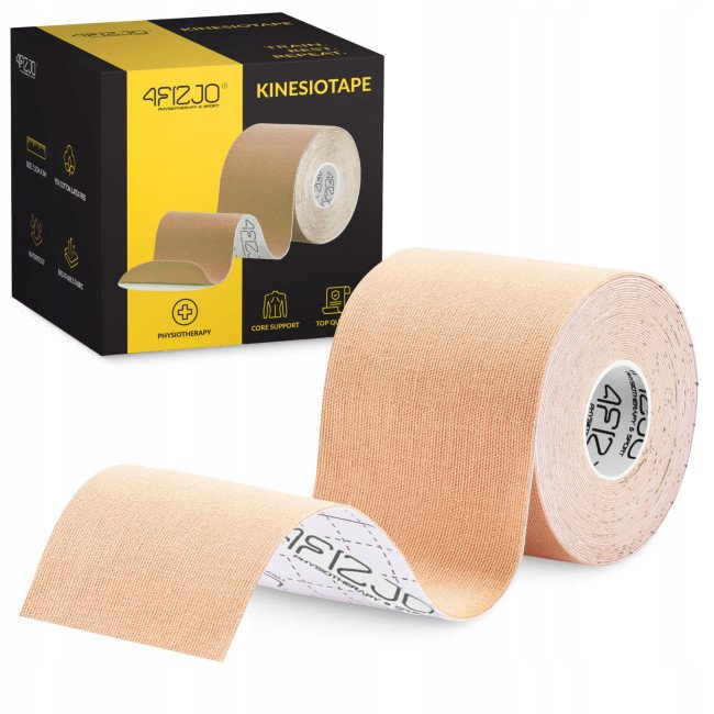 Стрічка кінезіологічна (кінезіо тейп) 4FIZJO 7.5 см x 5 м Biege (P-5907739318879)