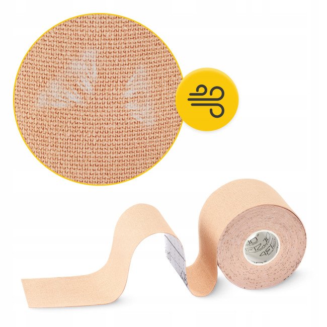 Стрічка кінезіологічна (кінезіо тейп) 4FIZJO 7.5 см x 5 м Biege (P-5907739318879)