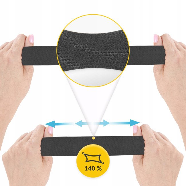 Стрічка кінезіологічна (кінезіо тейп) 4FIZJO 7.5 см x 5 м Black (P-5907739318886)