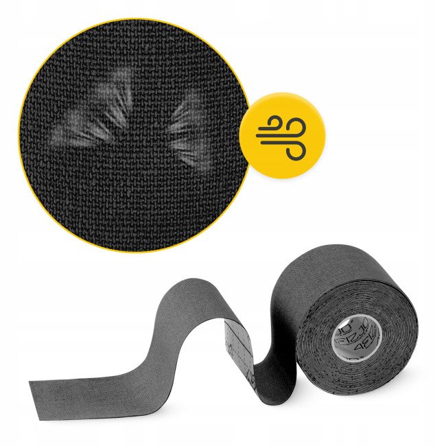 Стрічка кінезіологічна (кінезіо тейп) 4FIZJO 7.5 см x 5 м Black (P-5907739318886)