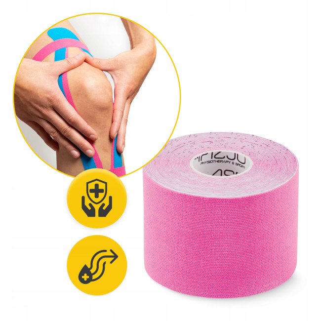 Стрічка кінезіологічна (кінезіо тейп) 4FIZJO 7.5 см x 5 м Pink (P-5907739318893)
