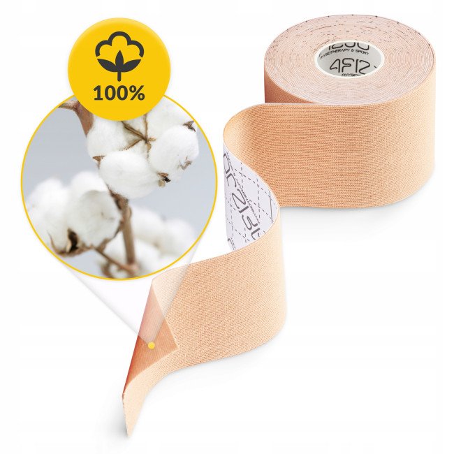 Стрічка-тейп для моделювання бюста 4FIZJO 5 см x 5 м + 10 бавовняних накладок Beige (P-5905973401494)