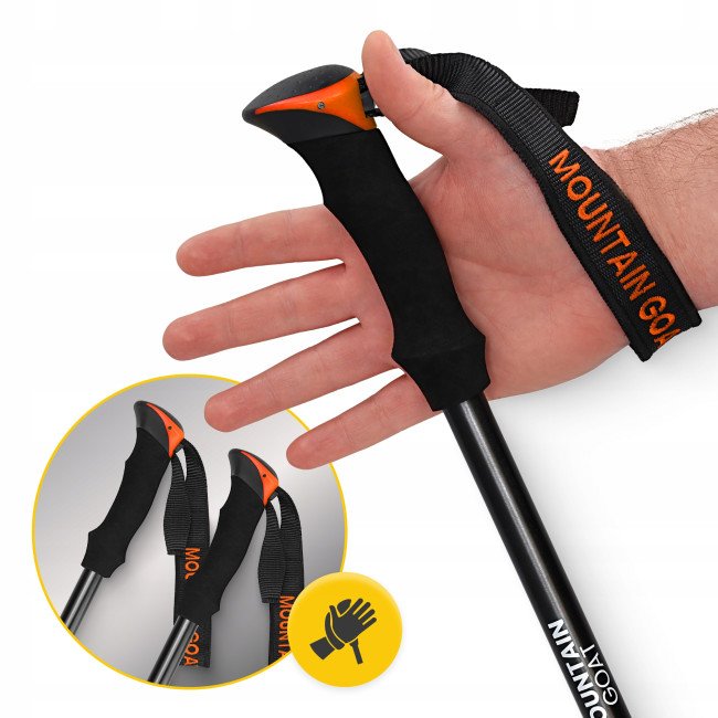 Трекінгові палиці Mountain Goat Peak+ 65-135 см Black/Orange (P-5907739318275)