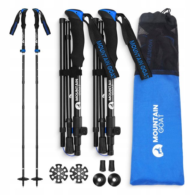 Трекінгові палиці Mountain Goat Pro+ 43-130 см Black/Blue (P-5907739318244)