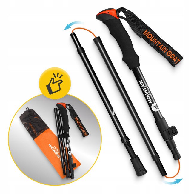 Трекінгові палиці Mountain Goat Pro+ 43-130 см Black/Orange (P-5907739318251)