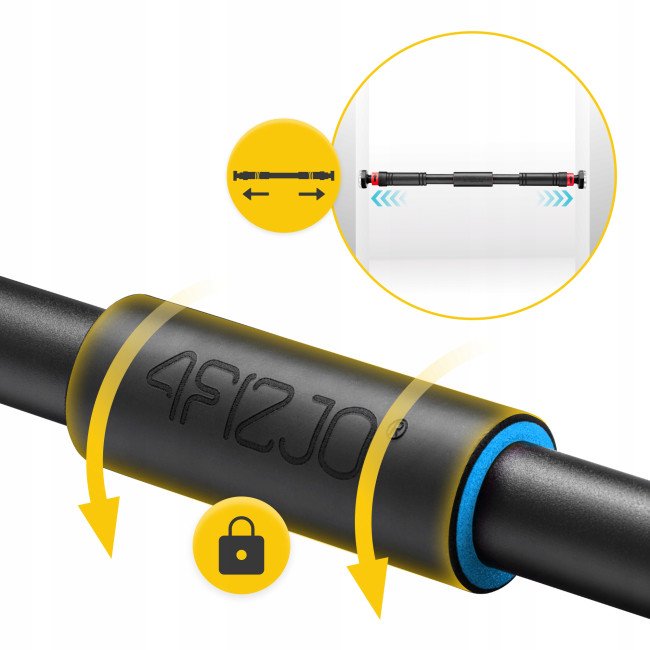 Турнік розсувний 4FIZJO 66-100 см Black/Blue (P-5907739314758)