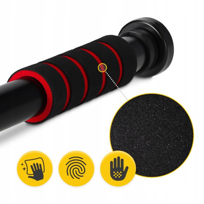 Турнік розсувний 4FIZJO Basic 61.5-100 см Black/Red (P-5905973402712)