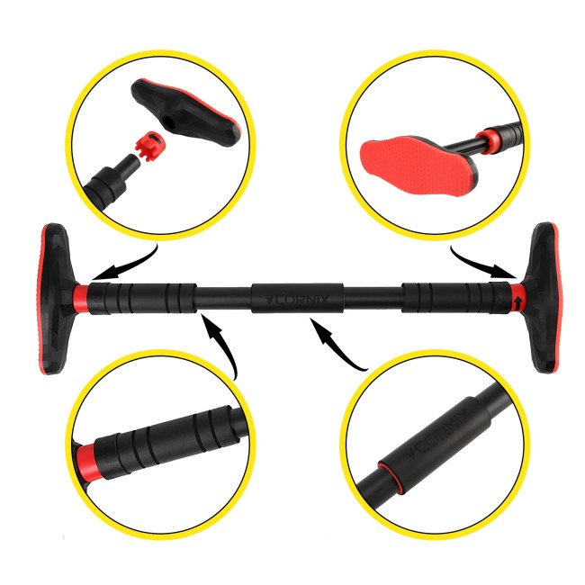 Турнік розсувний Cornix Pro 67-100 см XR-0283 Black/Red