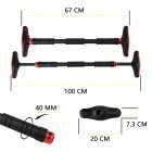 Турнік розсувний Cornix Pro 67-100 см XR-0283 Black/Red