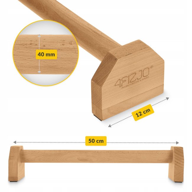 Упори для віджимань (паралетси) 4FIZJO 50 см дерев'яні, подовжені (P-5905973400367)