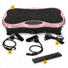 Віброплатформа для тренувань 4FIZJO Ultra+ з пультом та еспандерами Black/Pink (P-5905973402880)