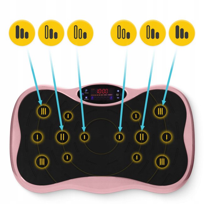 Віброплатформа для тренувань 4FIZJO Ultra+ з пультом та еспандерами Black/Pink (P-5905973402880)
