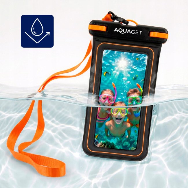 Чохол водонепроникний Aquaget для телефона AQ0027 Black/Orange