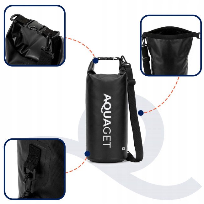 Гермомішок Aquaget 10 л водозахисний AQ0021 Black