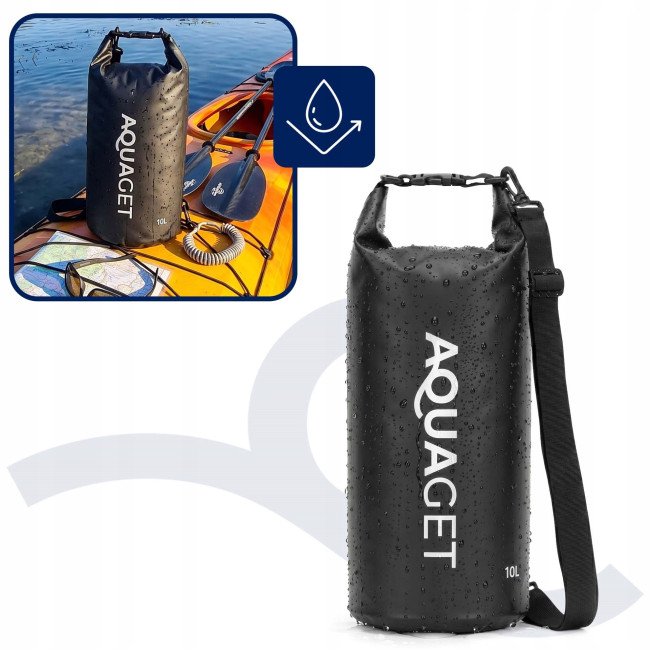 Гермомішок Aquaget 10 л водозахисний AQ0021 Black