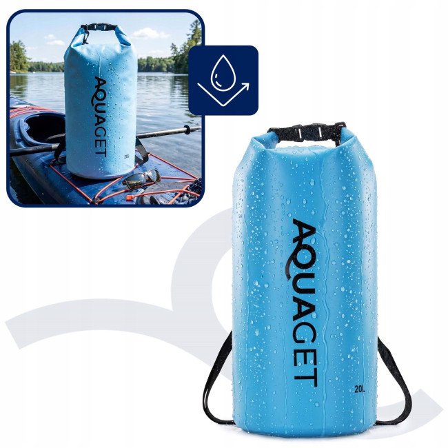 Гермомішок Aquaget 20 л водозахисний AQ0023 Sky Blue