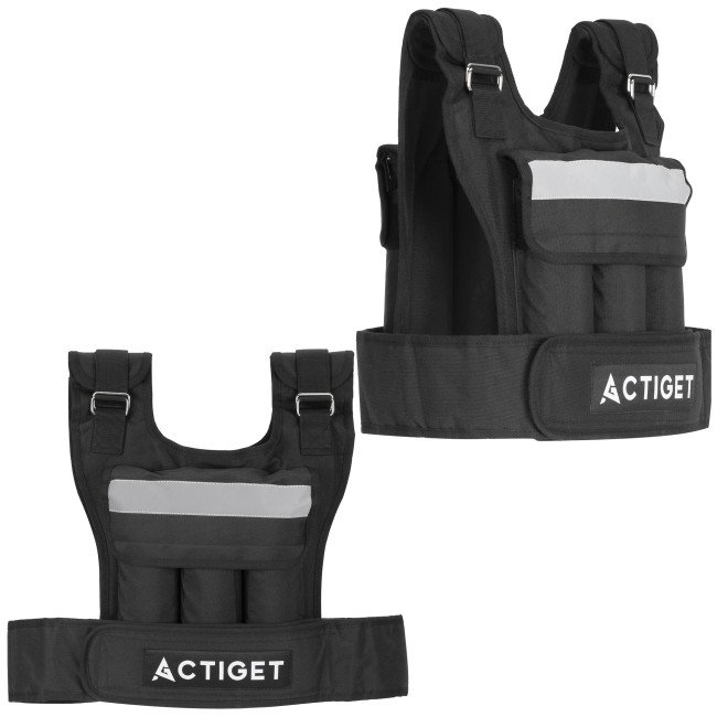 Жилет-обважнювач для тренувань Actiget 20 кг зі змінною вагою ACT0124 Black