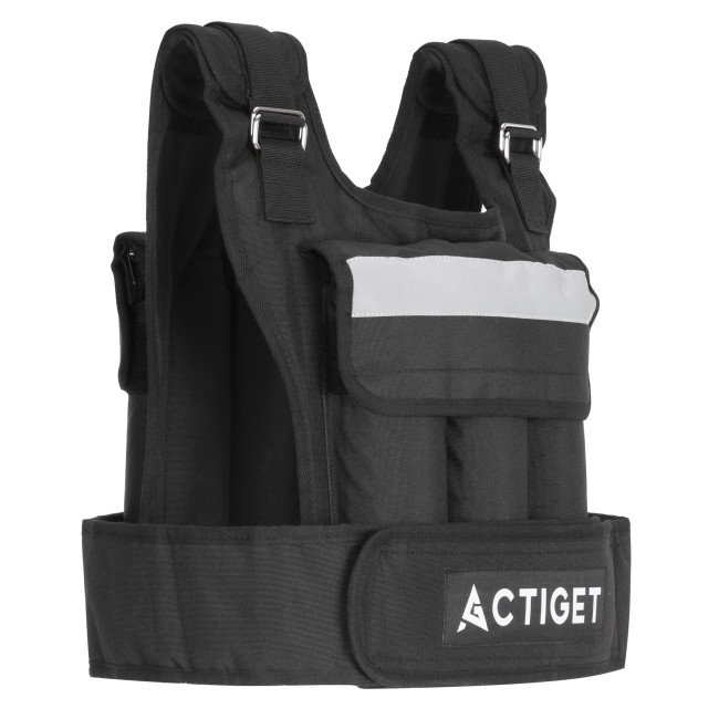 Жилет-обважнювач для тренувань Actiget 20 кг зі змінною вагою ACT0124 Black