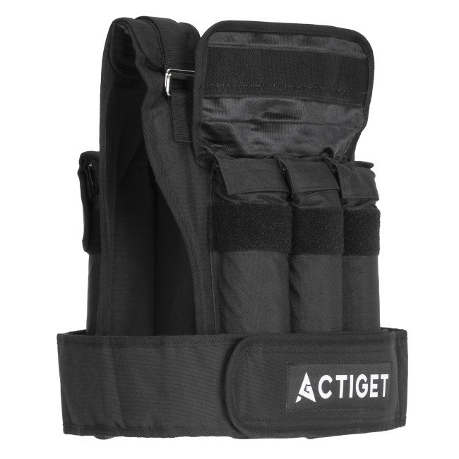 Жилет-обважнювач для тренувань Actiget 20 кг зі змінною вагою ACT0124 Black